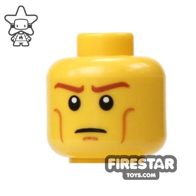 LEGO Mini Figure Heads - Brown Eyebrows YELLOW