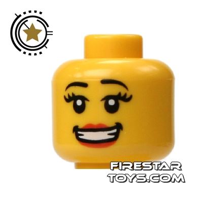 LEGO Mini Figure Heads - Long Eyelashes YELLOW