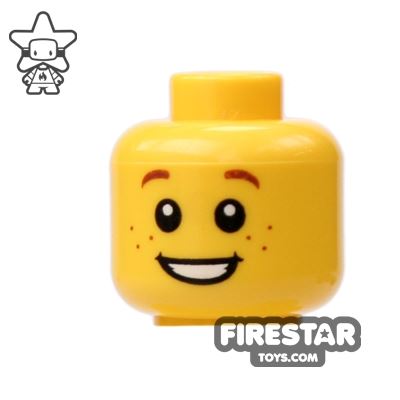 LEGO Mini Figure Heads - Smile And Freckles YELLOW