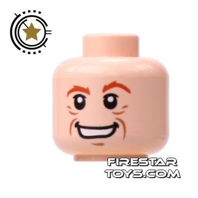 LEGO Mini Figure Heads - Male With Wrinkles LIGHT FLESH