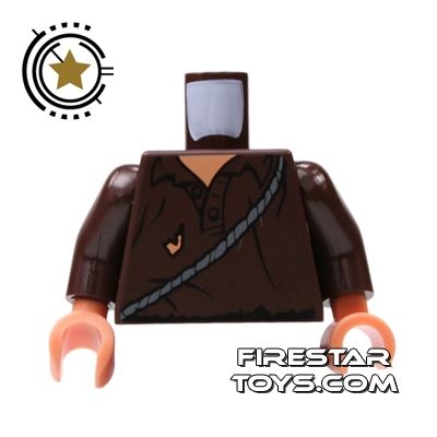 LEGO Mini Figure Torso - Tattered Shirt DARK BROWN