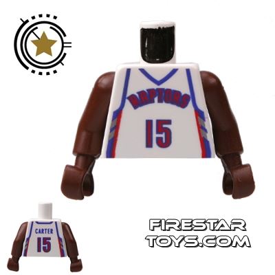 LEGO Mini Figure Torso - NBA Raptors - Player 15 WHITE