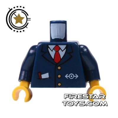 LEGO Mini Figure Torso - Train Driver DARK BLUE