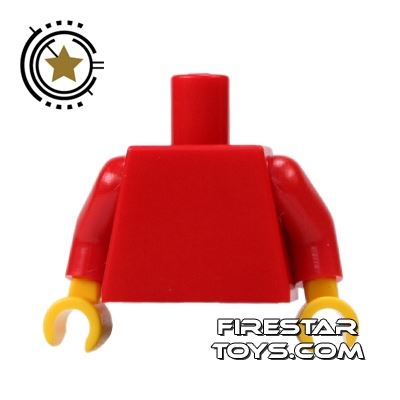LEGO Mini Figure Torso - Plain Red - Yellow Hands