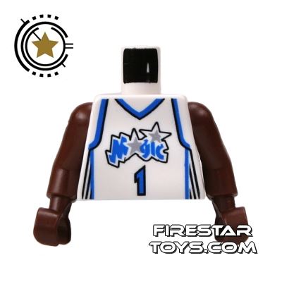 LEGO Mini Figure Torso - NBA Orlando Magic - Player 1 WHITE