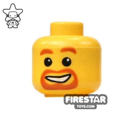 LEGO Mini Figure Heads - Red Beard - Smile