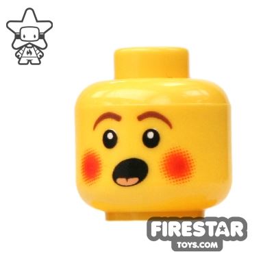 LEGO Mini Figure Heads - Rosy Cheeks - Singing YELLOW