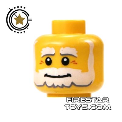LEGO Mini Figure Heads - White Beard YELLOW