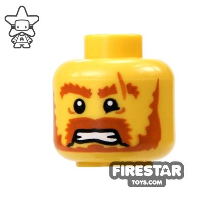 LEGO Mini Figure Heads - Angry YELLOW