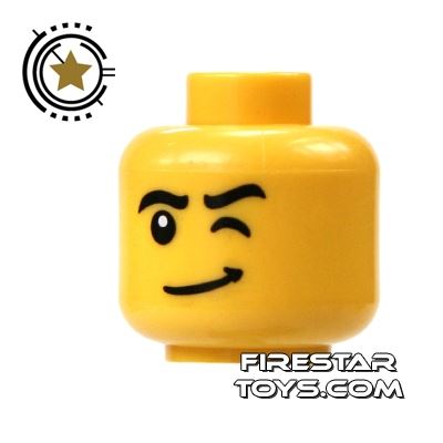 LEGO Mini Figure Heads - Winking YELLOW