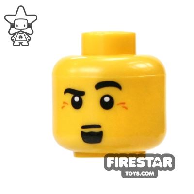 LEGO Mini Figure Heads - Raised Eyebrow YELLOW