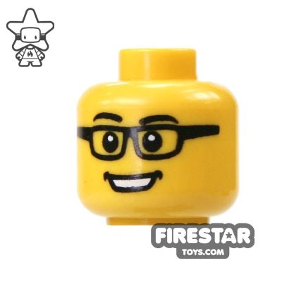 LEGO Mini Figure Heads - Glasses And Smile YELLOW
