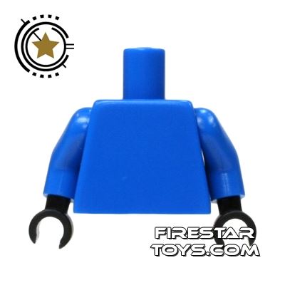 LEGO Mini Figure Torso - Plain Blue - Black Hands