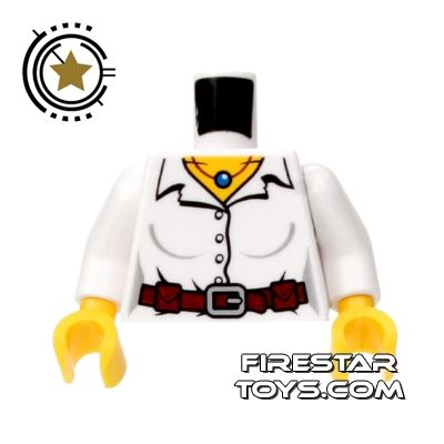 LEGO Mini Figure Torso - Blouse With Belt WHITE