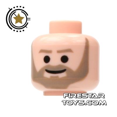 LEGO Mini Figure Heads - Brown Beard LIGHT FLESH