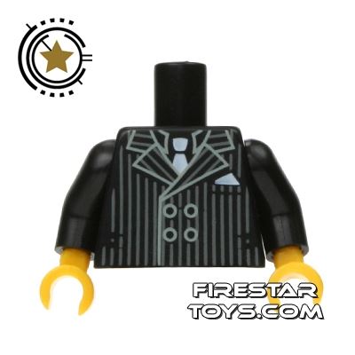 LEGO Mini Figure Torso - Black Pinstripe Jacket BLACK