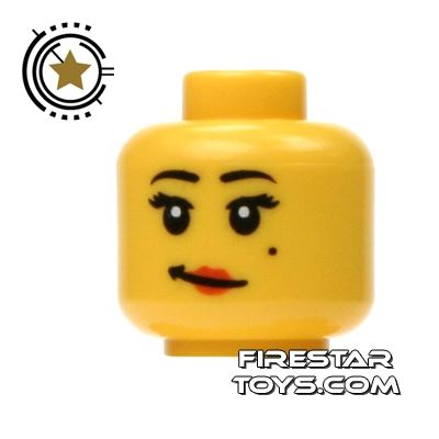 LEGO Mini Figure Heads - Beauty Spot YELLOW