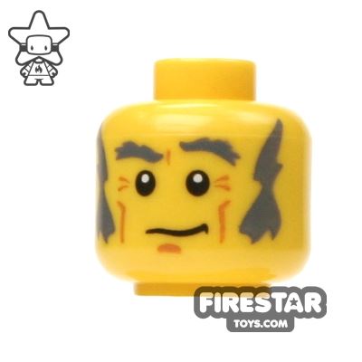 LEGO Mini Figure Heads - Gray Sideburns
