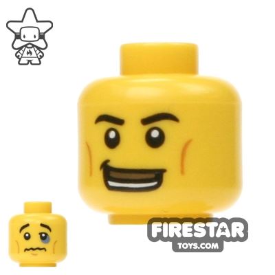 LEGO Mini Figure Heads - Gum Shield and Black Eye YELLOW