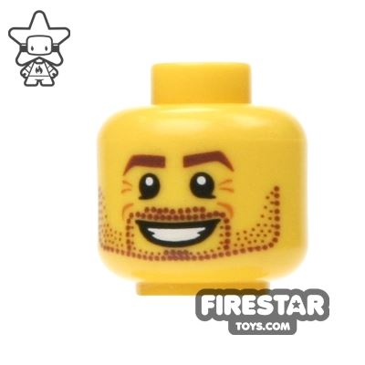 LEGO Mini Figure Heads - Brown Stubble YELLOW