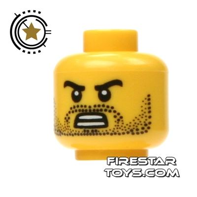 LEGO Mini Figure Heads - Angry Bared Teeth YELLOW