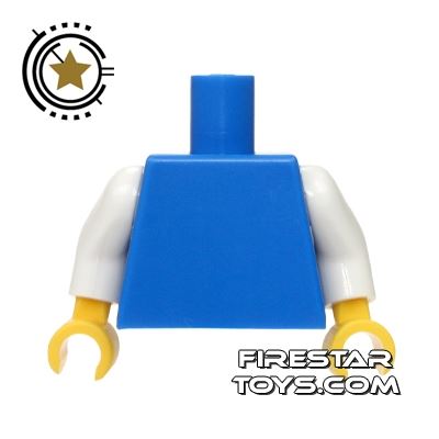 LEGO Mini Figure Torso - Plain Blue with White Arms BLUE