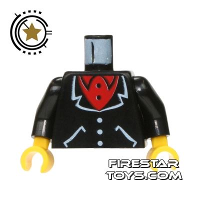 LEGO Mini Figure Torso - Jacket and Red Shirt BLACK