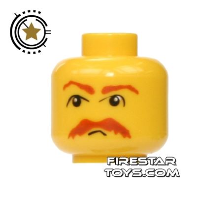 LEGO Mini Figure Heads - Bushy Brown Moustache