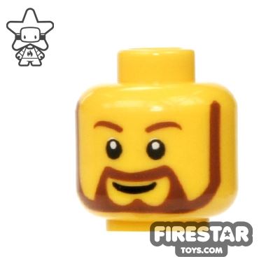 LEGO Mini Figure Heads - Brown Beard YELLOW
