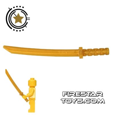 LEGO -  Ninja Shamshir Sword - Square Guard - Pearl Gold