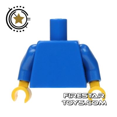 LEGO Mini Figure Torso - Plain Blue - Yellow Hands BLUE