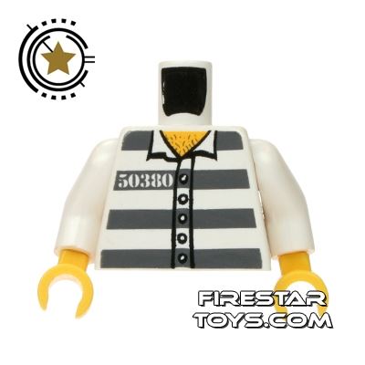 LEGO Mini Figure Torso - Prisoner WHITE