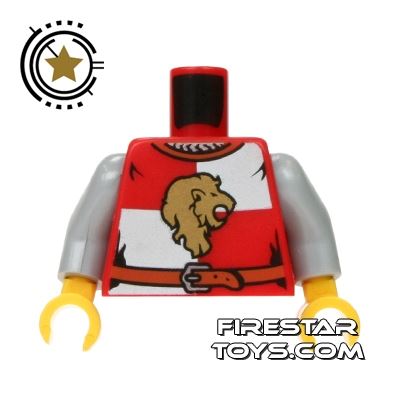 LEGO Mini Figure Torso - Castle Kingdoms Lion Head RED