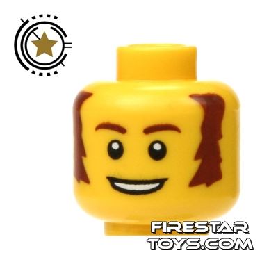 LEGO Mini Figure Heads - Brown Sideburns YELLOW