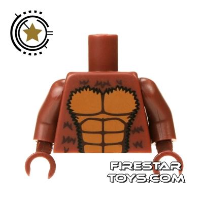 LEGO Mini Figure Torso - Minotaur REDDISH BROWN