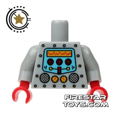 LEGO Mini Figure Torso - Robot LIGHT BLUEISH GRAY