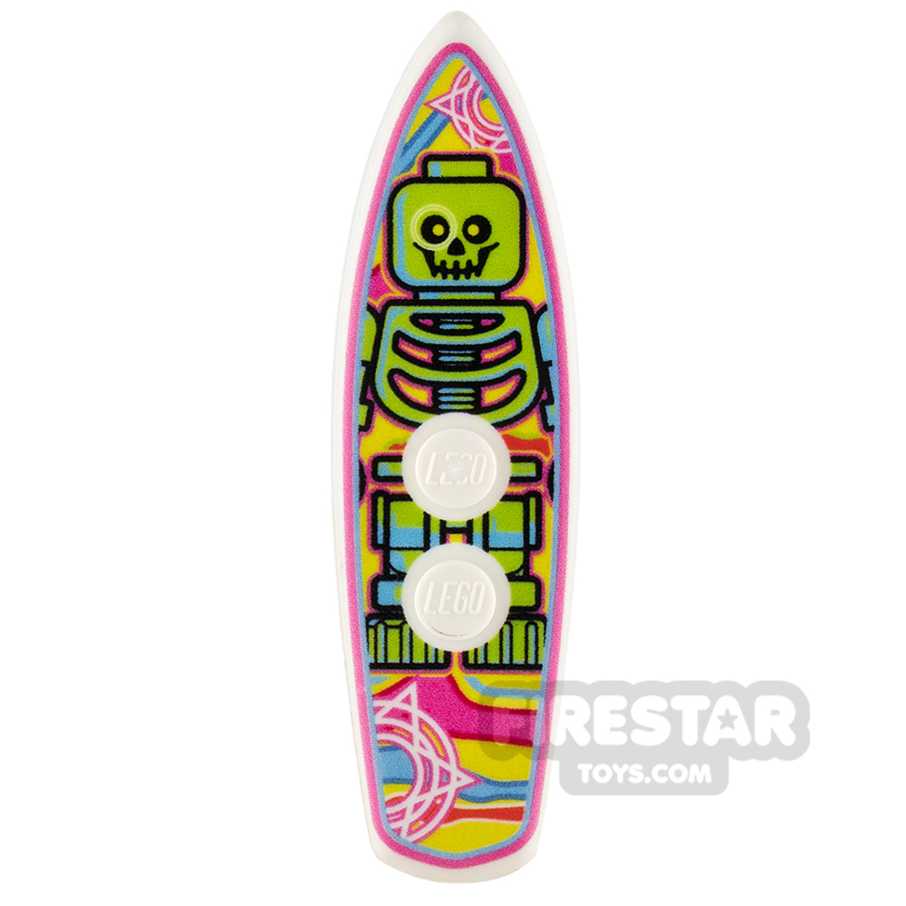 Custom Design - Surfboard - Neon Skeleton WHITE