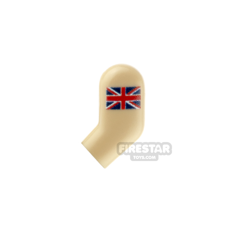 Custom Design Left Arm - British Flag - Tattoo Patch - Tan TAN