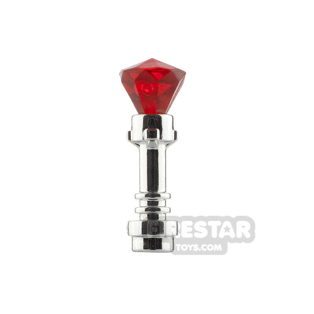 LEGO - Queens Royal Sceptre - Red CHROME SILVER