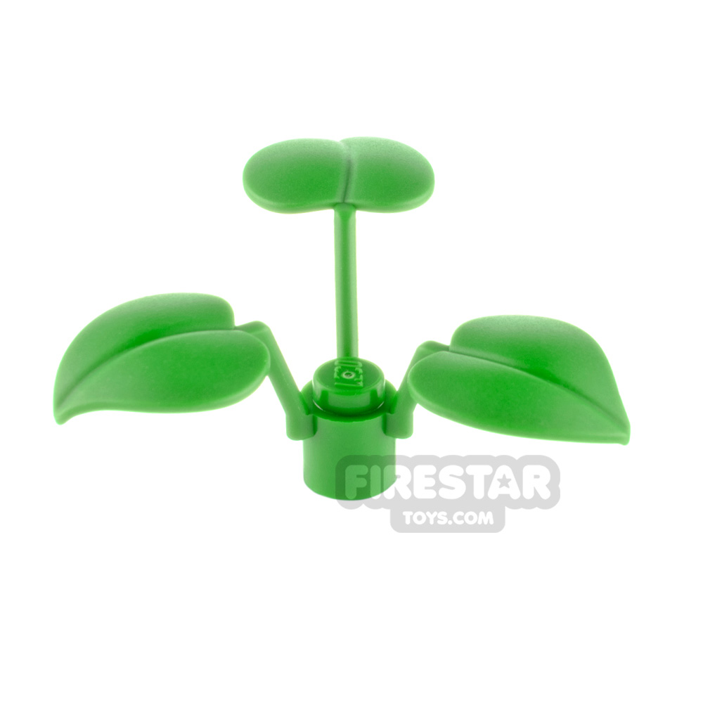 LEGO Flower Stem with Leaves BRIGHT GREEN