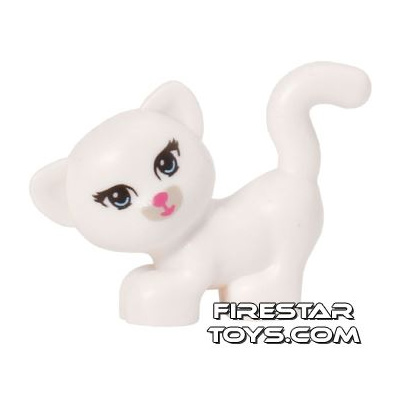LEGO Animals Mini Figure - Cat - Pink Nose - White WHITE