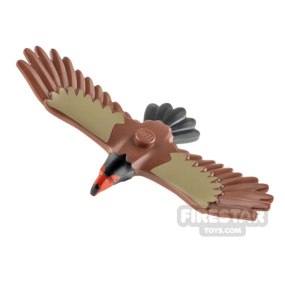 LEGO Animals Minifigure Eagle with Red Beak REDDISH BROWN
