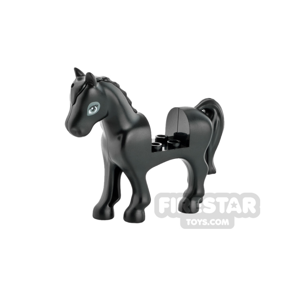 LEGO Animal Minifigure Horse with Gray Eyes BLACK