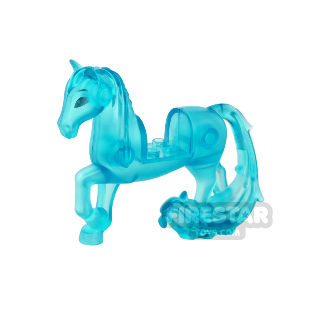 LEGO Animal Minifigure Horse with Swooshy Tail TRANS LIGHT BLUE