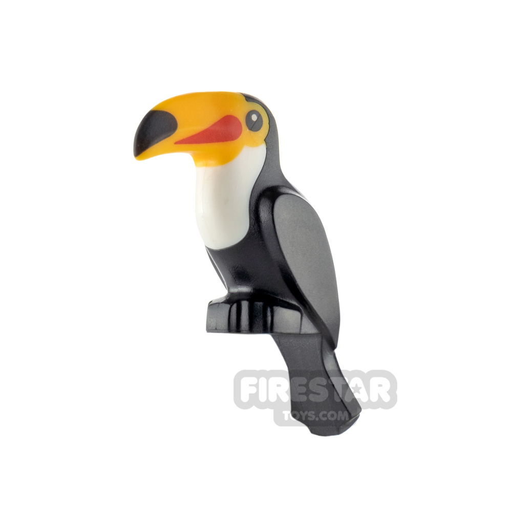 LEGO Animal Minifigure Toucan with Bright Orange Beak BLACK