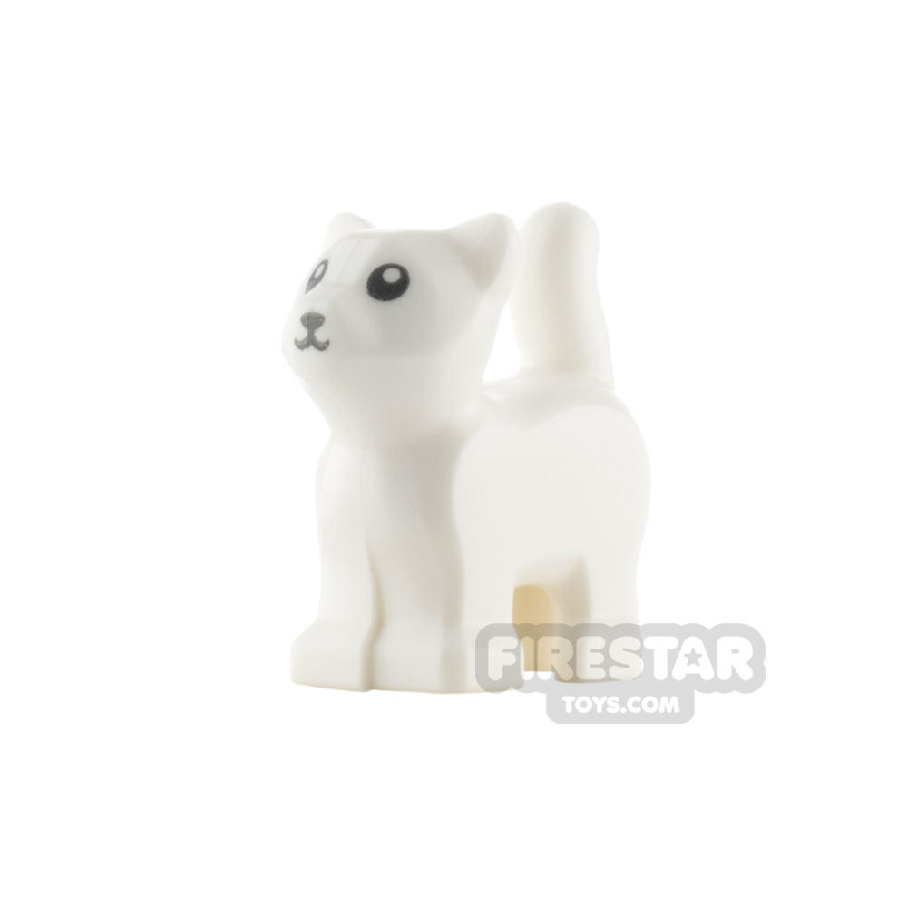 LEGO Animal Minifigure Standing Cat with Black Nose WHITE