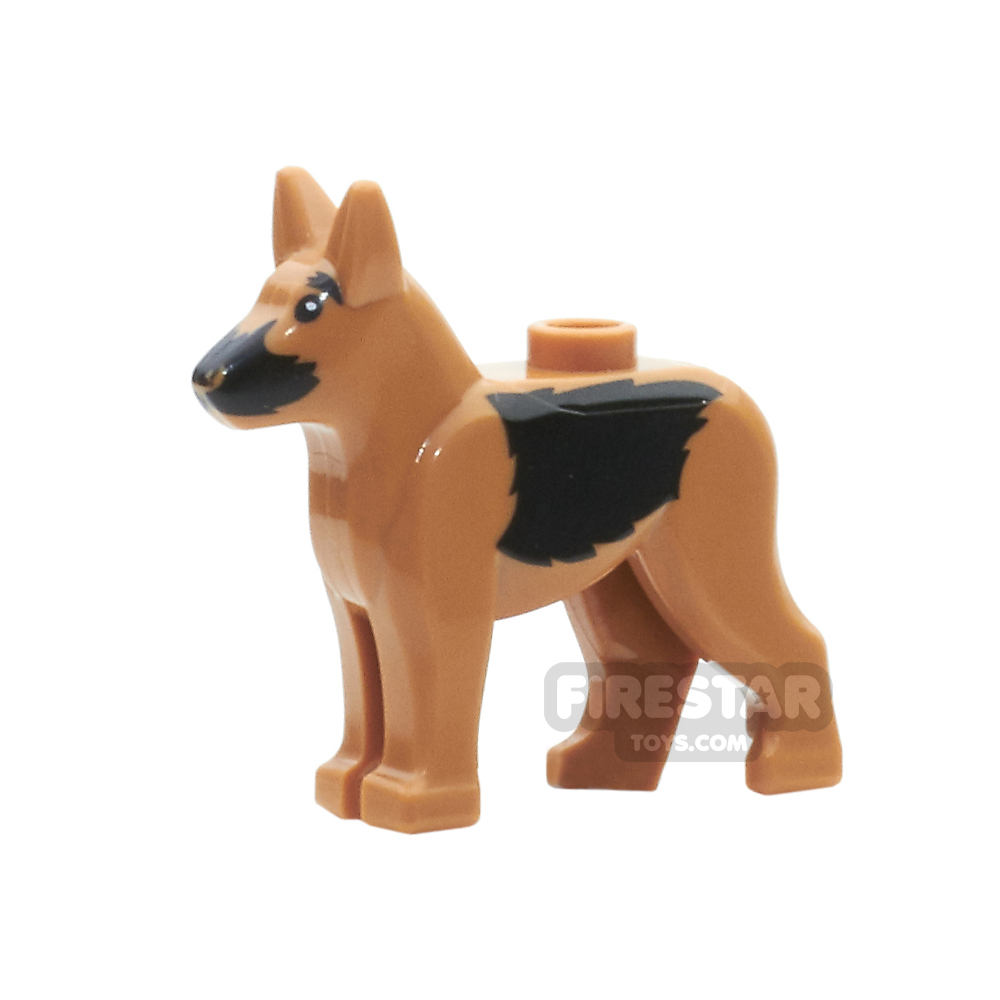 LEGO Animals Mini Figure - German Shepherd Dog - Black Patch MEDIUM DARK FLESH