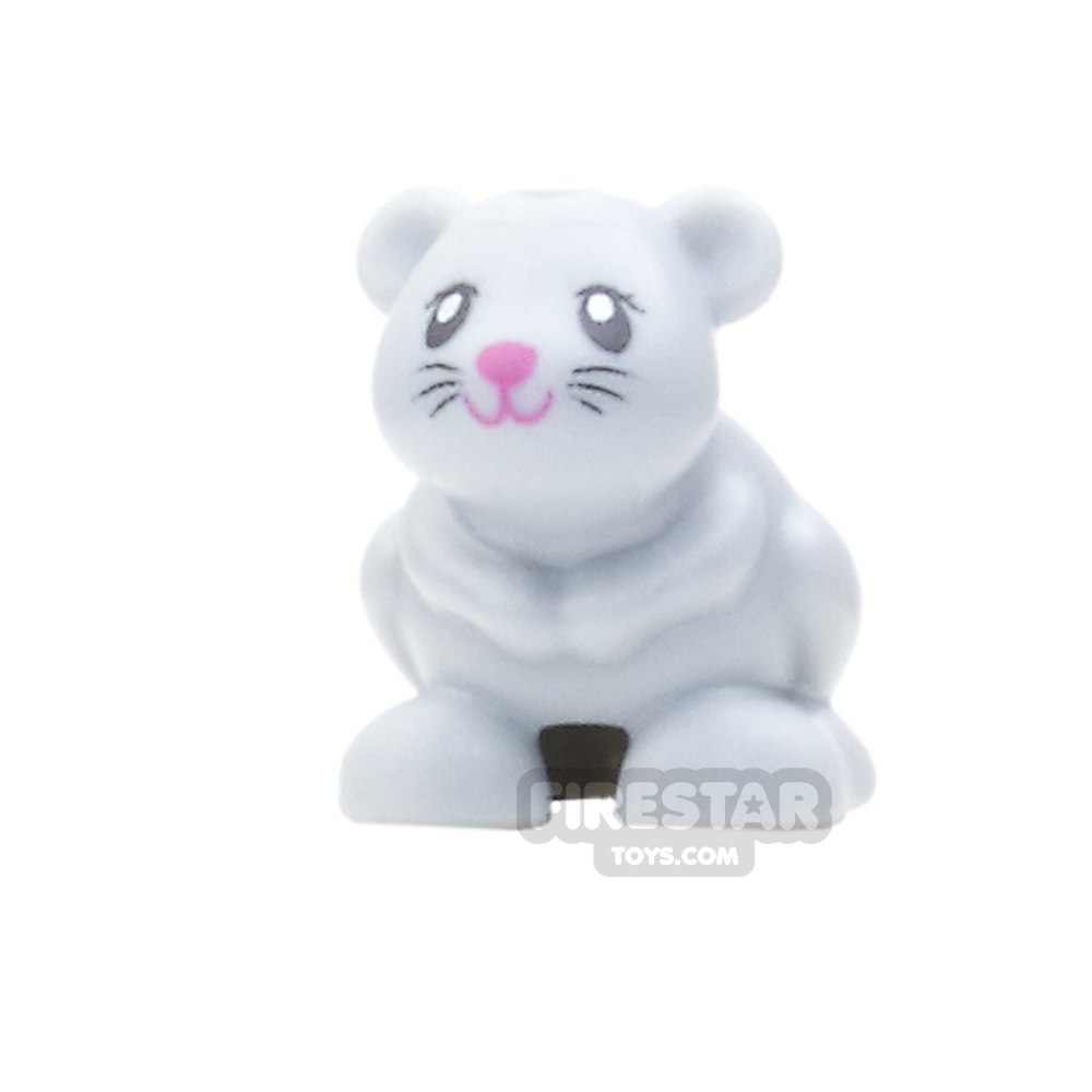 LEGO Animals Mini Figure - Hamster - Pink Nose LIGHT BLUEISH GRAY