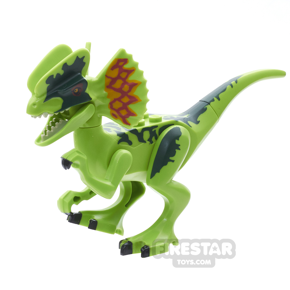 LEGO Animals Minifigure Dilophosaurus with Dark Green Back LIME