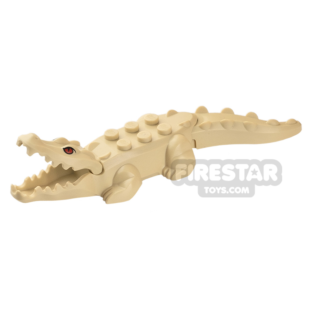 LEGO Animals Minifigure Crocodile Red Eyes Without Glints TAN